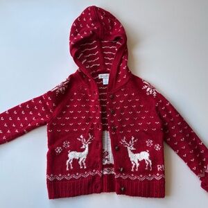Ralph Lauren Red Knit Cardigan with Reindeer